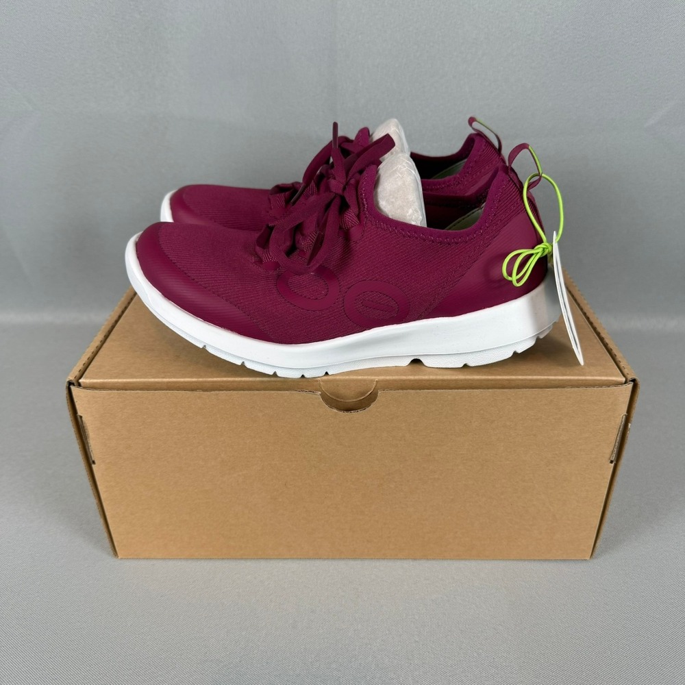 Oofos OOmg Sport LS Recovery Sneakers Womens 5 Rosebud White Lace-Up Shoes NIB